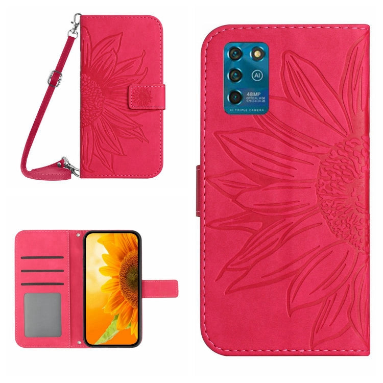 For ZTE Blade V30 Vita Skin Feel Sun Flower Pattern Flip Leather Phone Case with Lanyard
