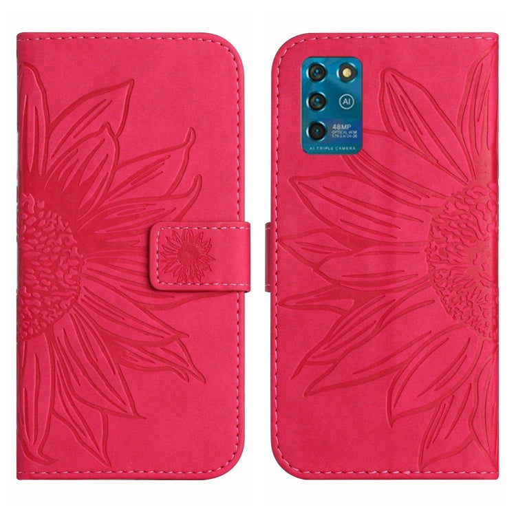 For ZTE Blade V30 Vita Skin Feel Sun Flower Pattern Flip Leather Phone Case with Lanyard