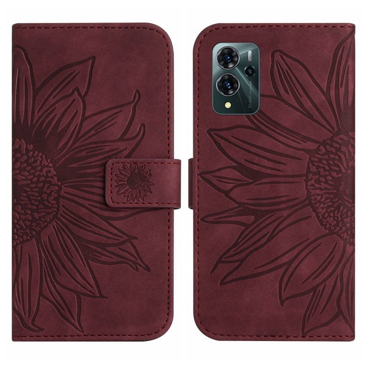 For ZTE Blade V40 Pro Skin Feel Sun Flower Pattern Flip Leather Phone Case with Lanyard