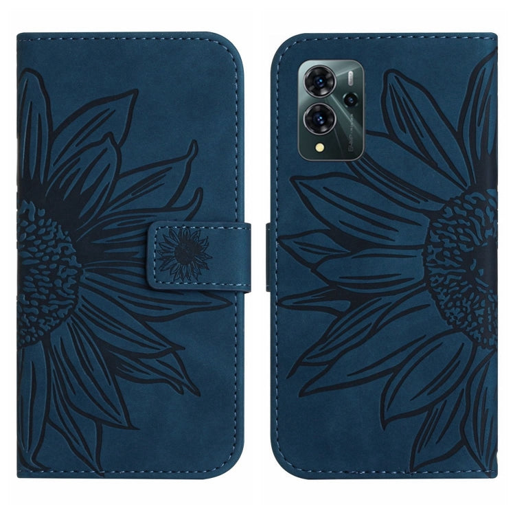 For ZTE Blade V40 Pro Skin Feel Sun Flower Pattern Flip Leather Phone Case with Lanyard