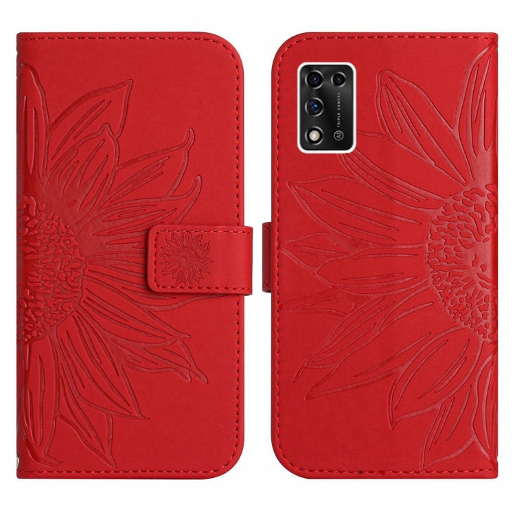 For ZTE Libero 5G II A103ZT Japan Edition Skin Feel Sun Flower Pattern Flip Leather Phone Case with Lanyard