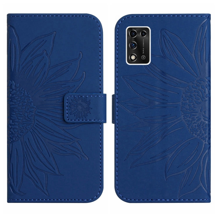 For ZTE Libero 5G II A103ZT Japan Edition Skin Feel Sun Flower Pattern Flip Leather Phone Case with Lanyard