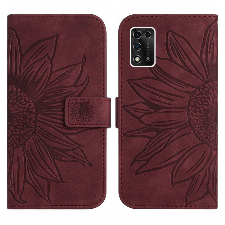 For ZTE Libero 5G II A103ZT Japan Edition Skin Feel Sun Flower Pattern Flip Leather Phone Case with Lanyard