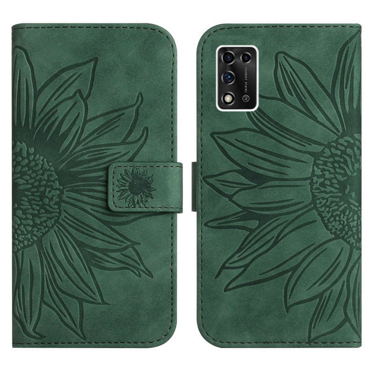 For ZTE Libero 5G II A103ZT Japan Edition Skin Feel Sun Flower Pattern Flip Leather Phone Case with Lanyard