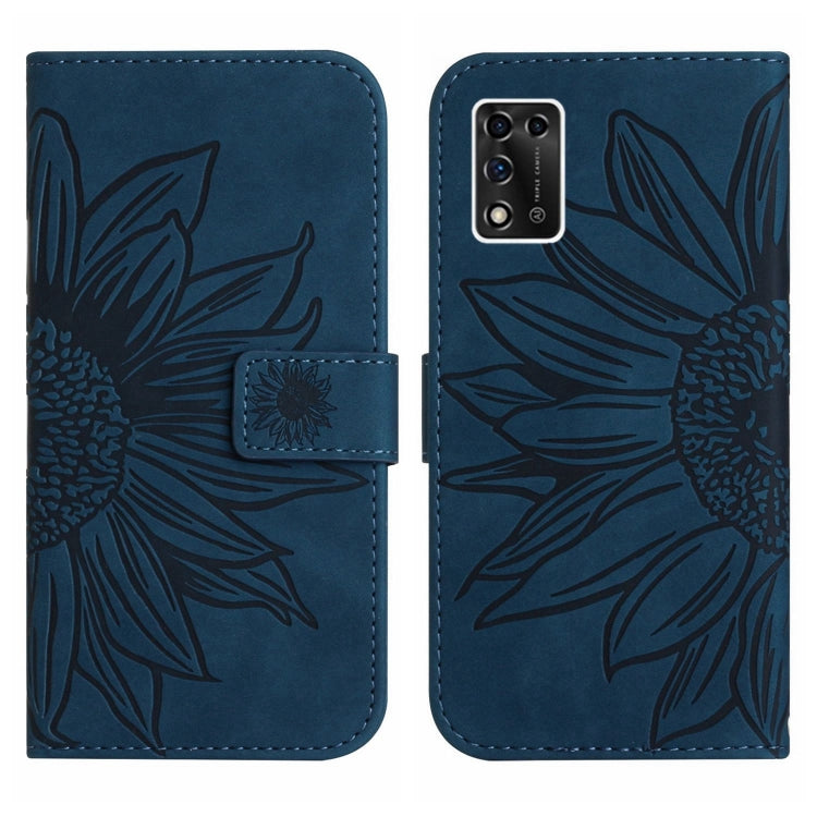 For ZTE Libero 5G II A103ZT Japan Edition Skin Feel Sun Flower Pattern Flip Leather Phone Case with Lanyard