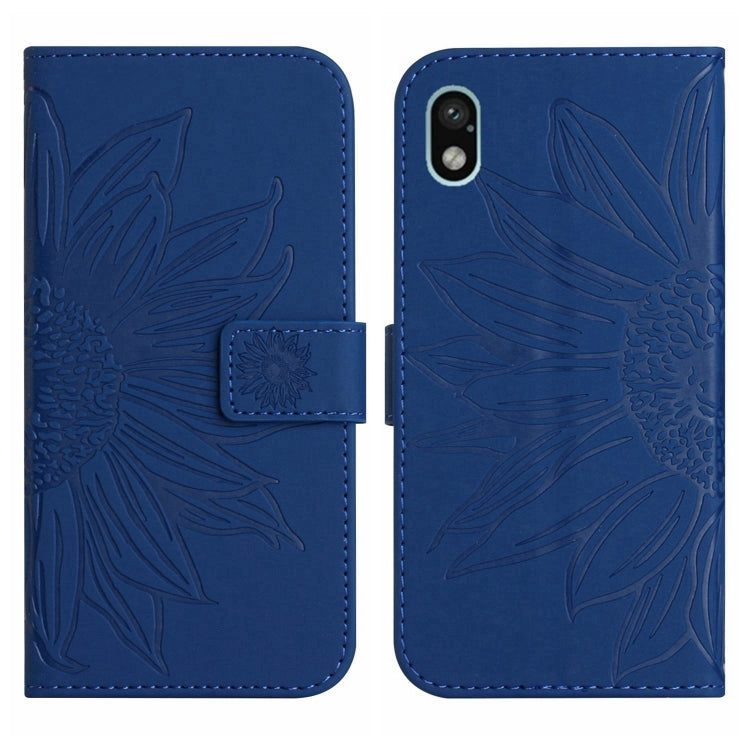 For Sony Xperia ACE III Skin Feel Sun Flower Pattern Flip Leather Phone Case with Lanyard