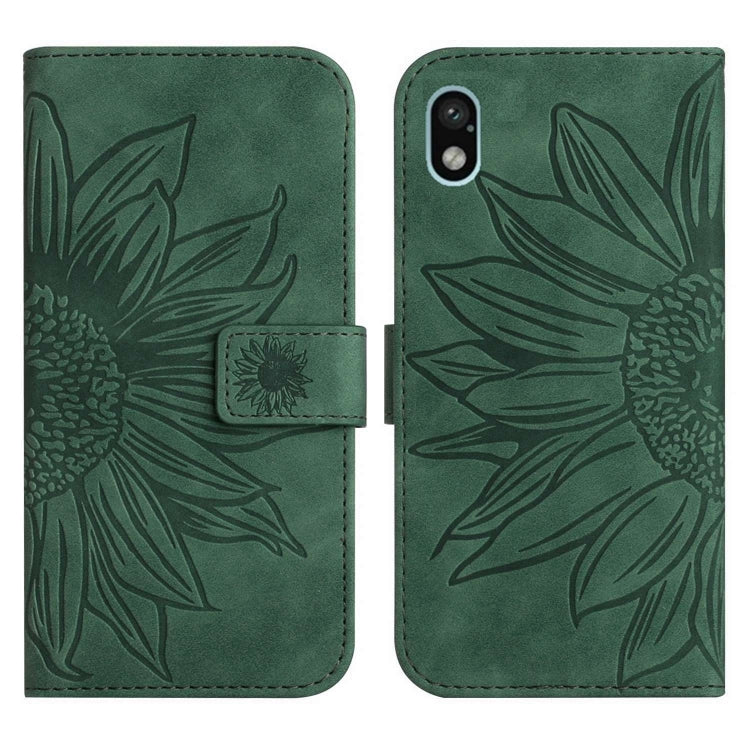 For Sony Xperia ACE III Skin Feel Sun Flower Pattern Flip Leather Phone Case with Lanyard