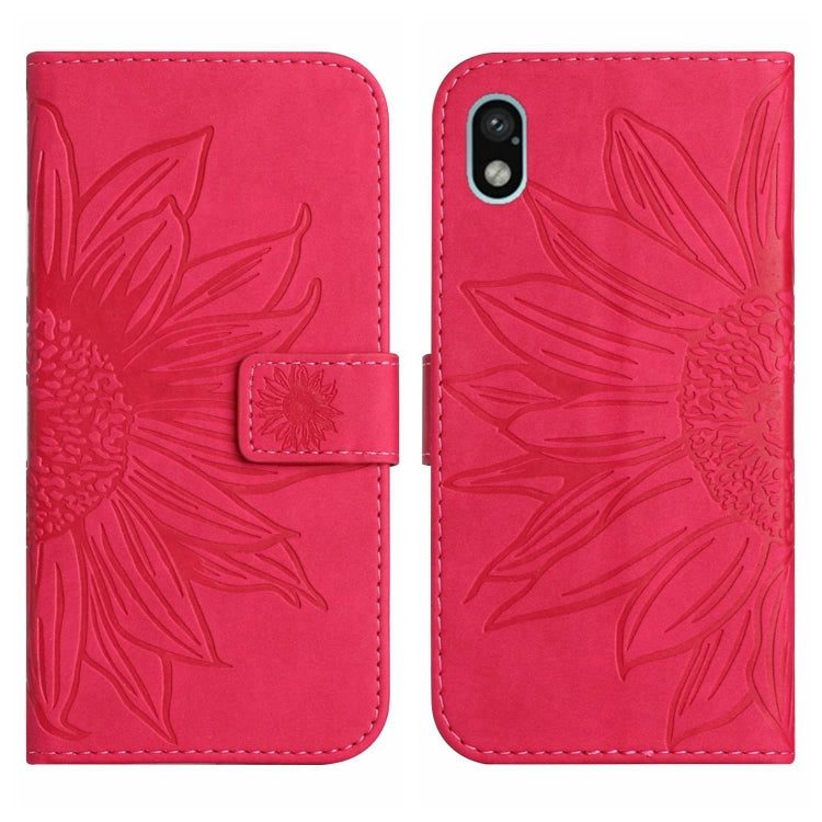 For Sony Xperia ACE III Skin Feel Sun Flower Pattern Flip Leather Phone Case with Lanyard