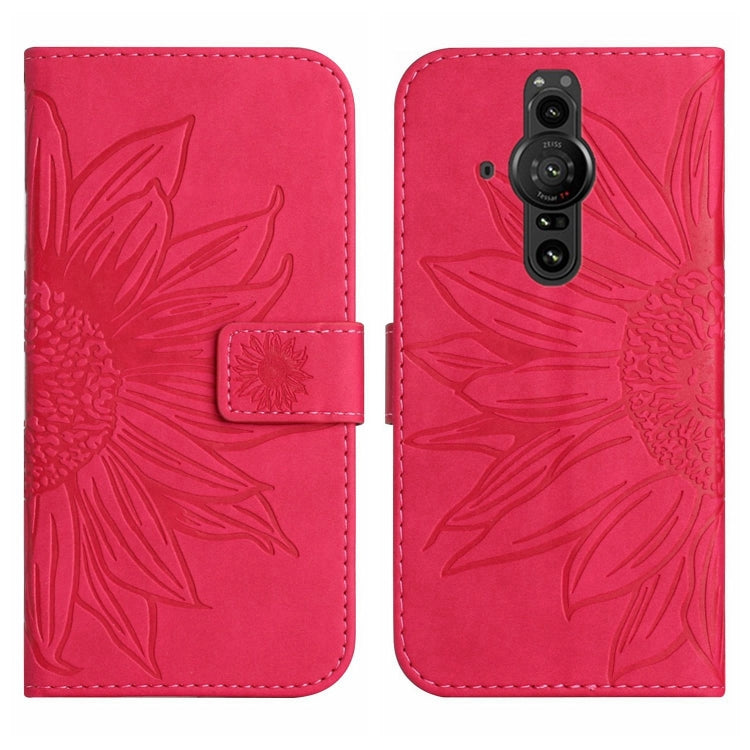 For Sony Xperia Pro-I Skin Feel Sun Flower Pattern Flip Leather Phone Case with Lanyard