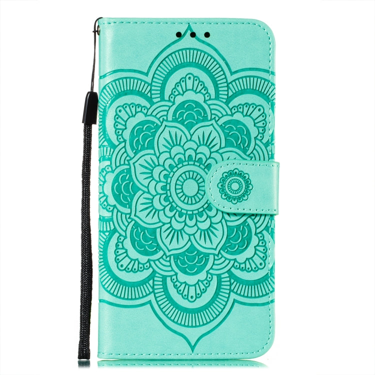 For iPhone 14 / 13 Sun Mandala Embossing Leather Phone Case