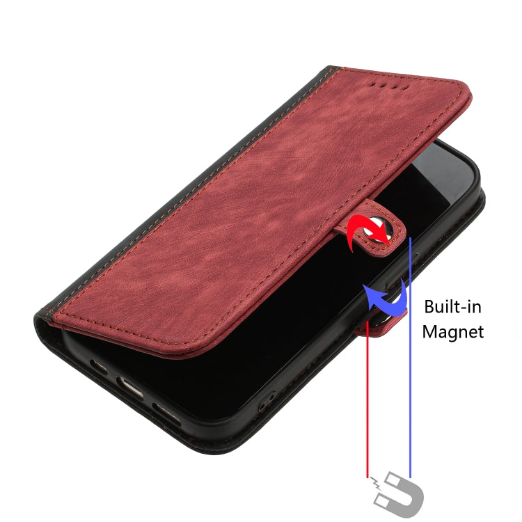 For iPhone 13 mini Side Buckle Double Fold Hand Strap Leather Phone Case