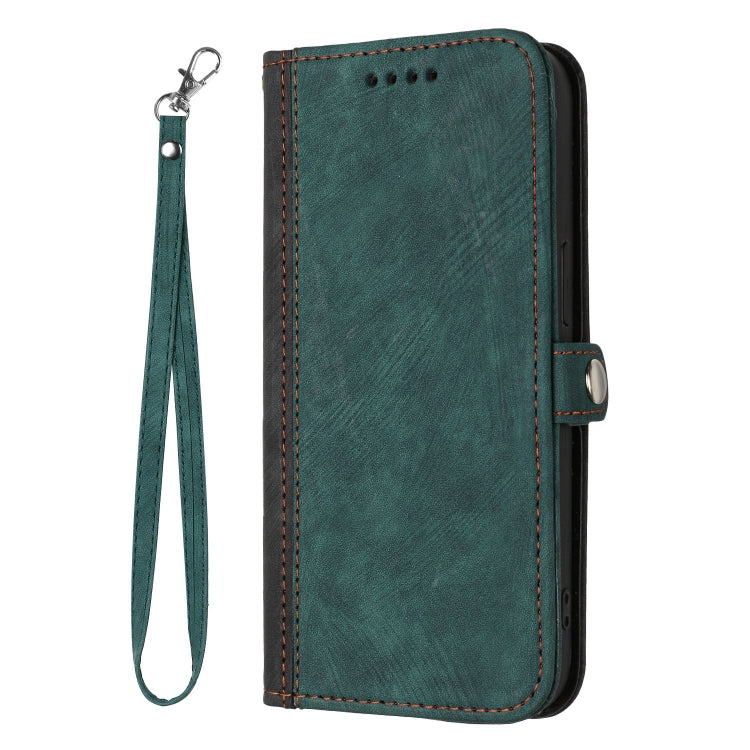 For iPhone 13 mini Side Buckle Double Fold Hand Strap Leather Phone Case