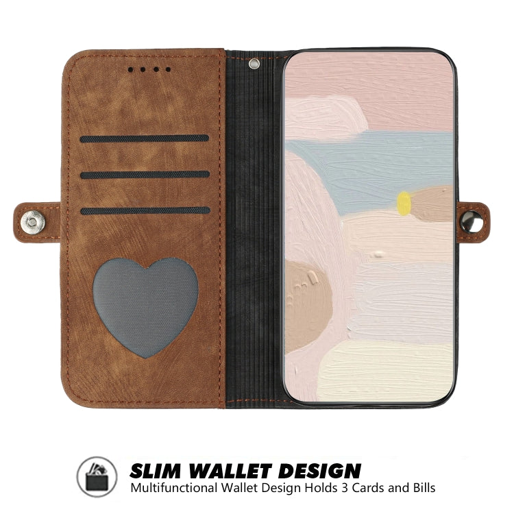 For iPhone 13 mini Side Buckle Double Fold Hand Strap Leather Phone Case