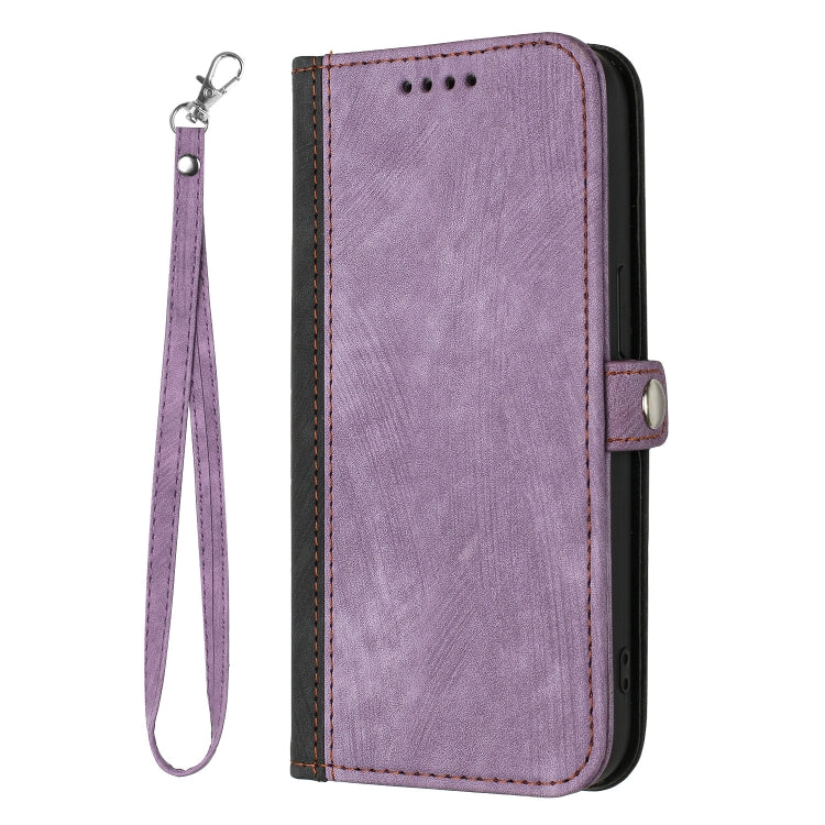 For iPhone 13 mini Side Buckle Double Fold Hand Strap Leather Phone Case