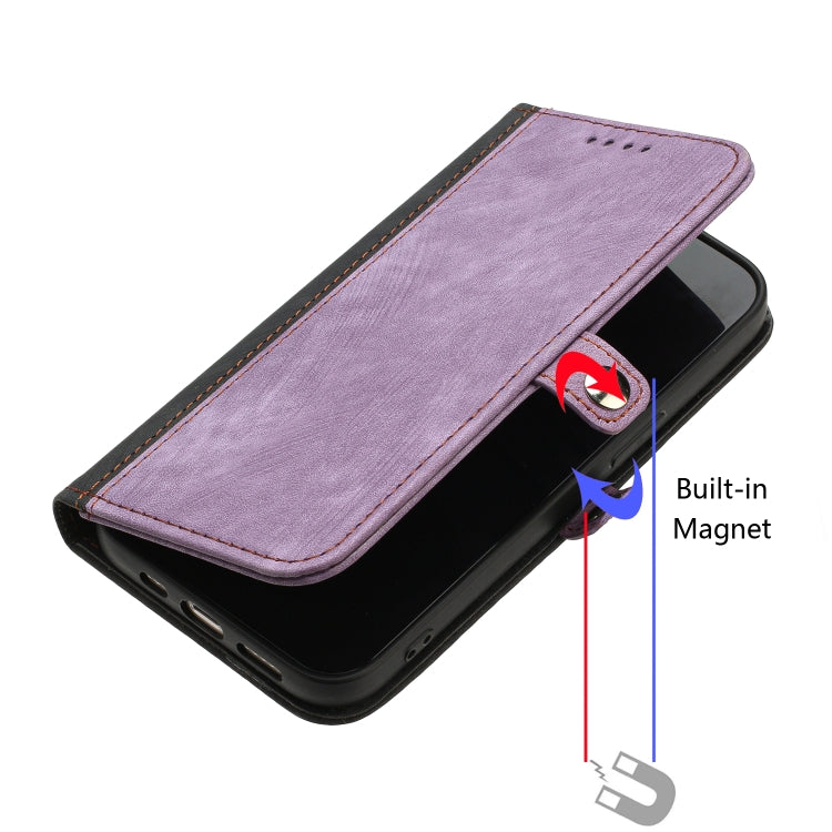 For iPhone 13 mini Side Buckle Double Fold Hand Strap Leather Phone Case