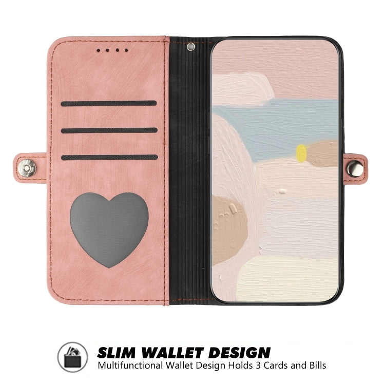 For iPhone 13 mini Side Buckle Double Fold Hand Strap Leather Phone Case
