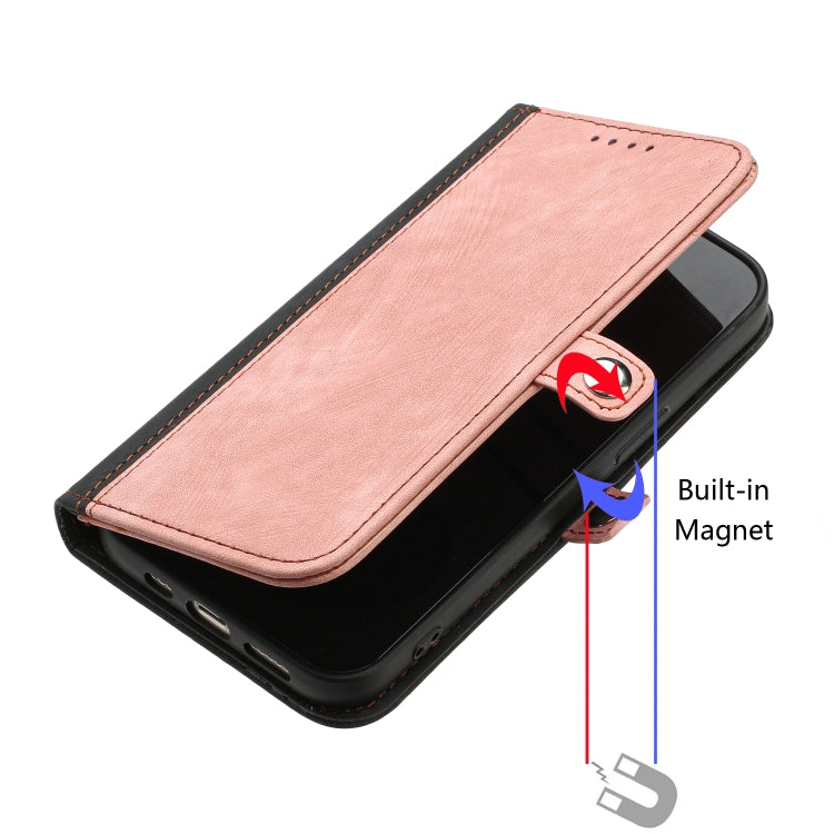 For iPhone 13 mini Side Buckle Double Fold Hand Strap Leather Phone Case