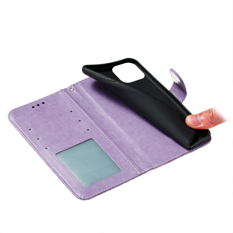 For iPhone 14 / 13 Lace Flower Embossing Flip Leather Phone Case
