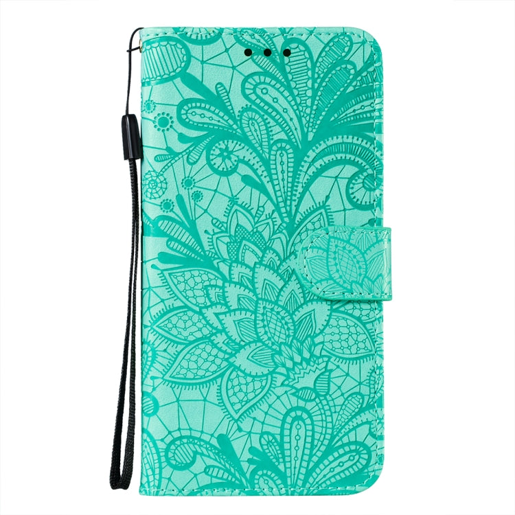 For iPhone 14 Plus Lace Flower Embossing Flip Leather Phone Case