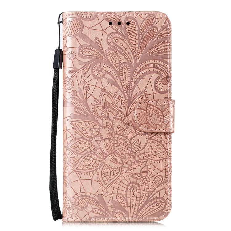For iPhone 14 Pro Max Lace Flower Embossing Flip Leather Phone Case