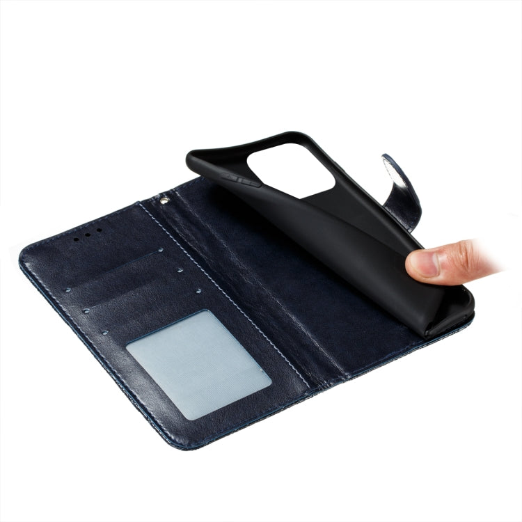 For iPhone 14 Pro Max Lace Flower Embossing Flip Leather Phone Case