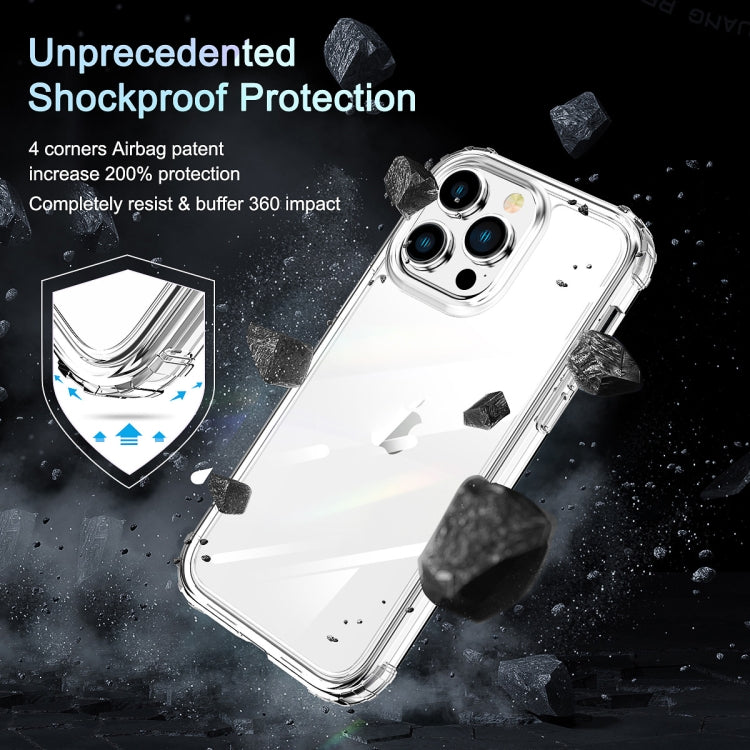 For iPhone 14 Pro Max 360 Full Body Clear Four Corner Airbags Phone Case(Transparent)