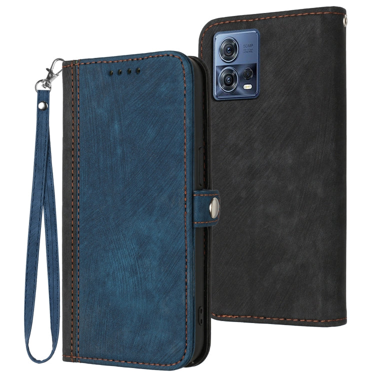 For Motorola Moto S30 Pro / Edge 30 Fusion Side Buckle Double Fold Hand Strap Leather Phone Case