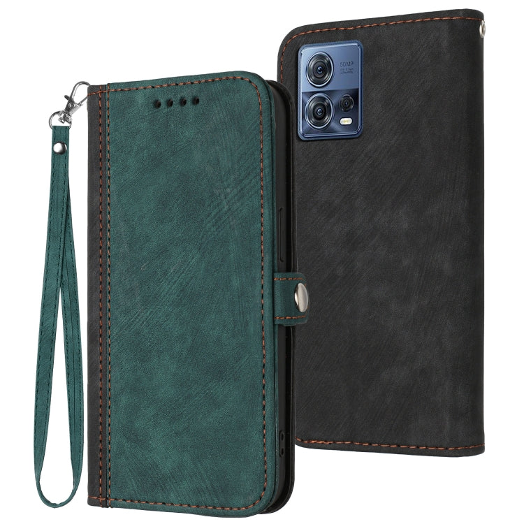 For Motorola Moto S30 Pro / Edge 30 Fusion Side Buckle Double Fold Hand Strap Leather Phone Case