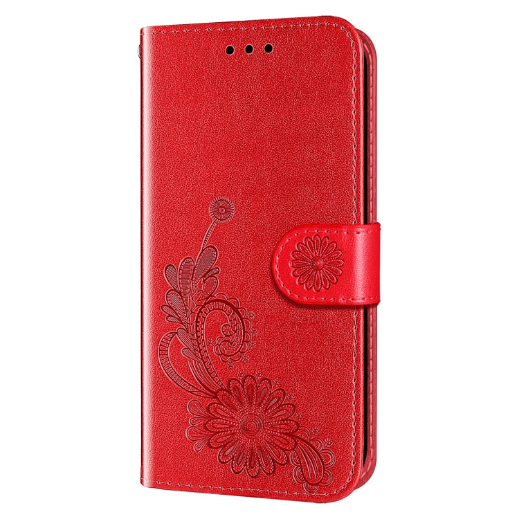 For iPhone 14 / 13 Lace Lotus Embossing Flip Leather Phone Case