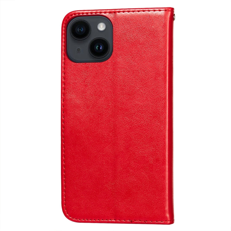 For iPhone 14 / 13 Lace Lotus Embossing Flip Leather Phone Case