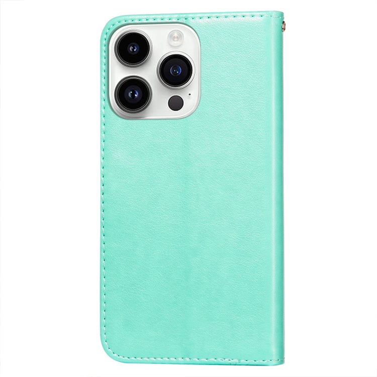 For iPhone 14 Pro Max Lace Lotus Embossing Flip Leather Phone Case