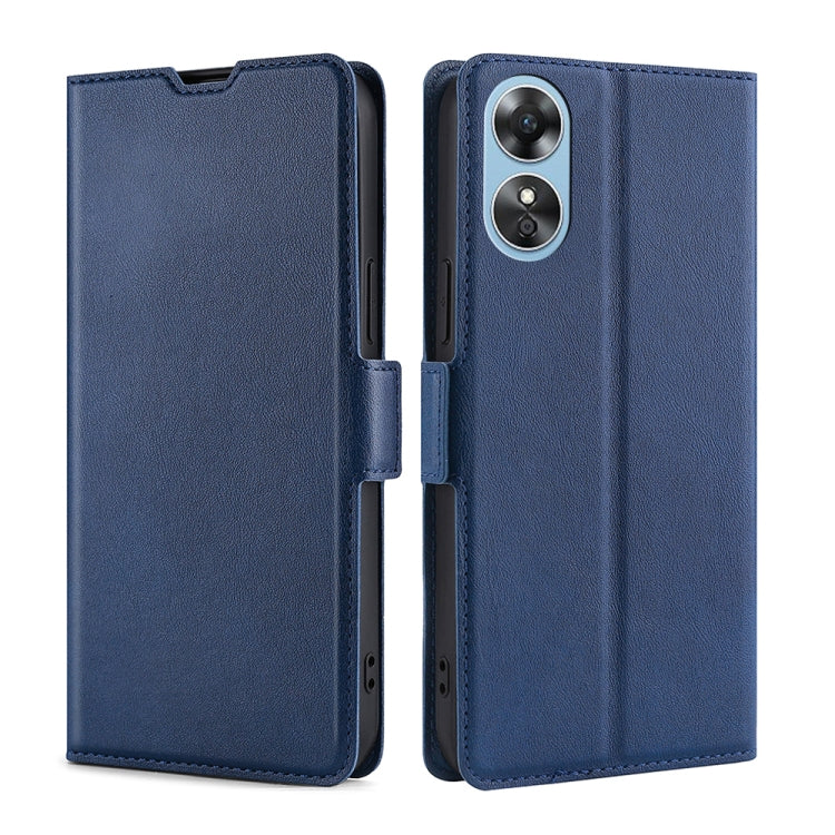 For OPPO A17 Ultra-thin Voltage Side Buckle Horizontal Flip Leather Phone Case