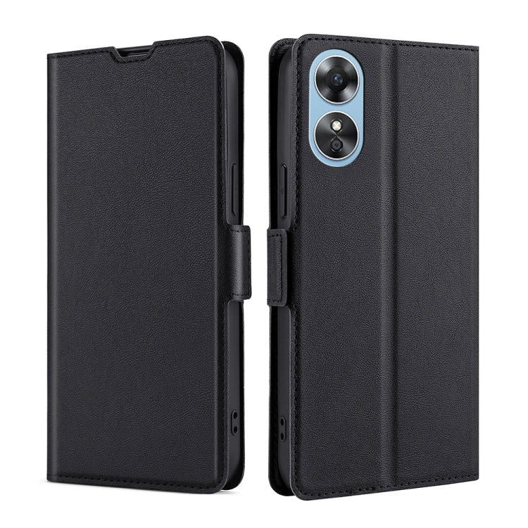 For OPPO A17 Ultra-thin Voltage Side Buckle Horizontal Flip Leather Phone Case