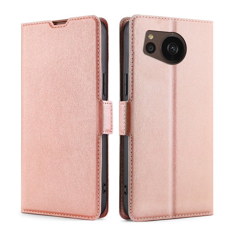 For Sharp Aquos sense7 Plus Ultra-thin Voltage Side Buckle Horizontal Flip Leather Phone Case