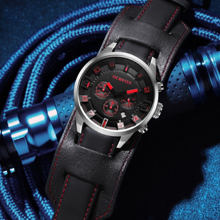 Ochstin 7236 Multifunctional Business Leather Wrist Wrist Waterproof Quartz Watch