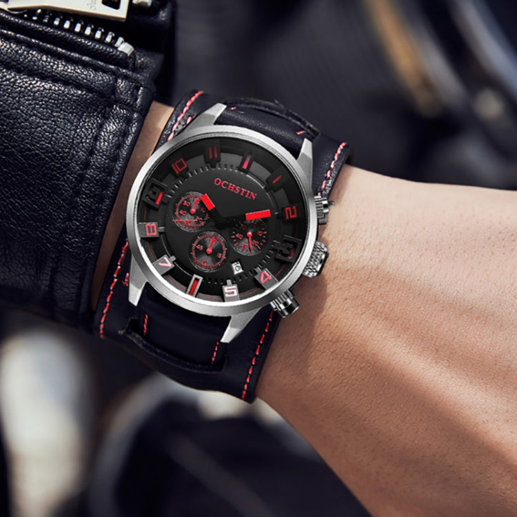 Ochstin 7236 Multifunctional Business Leather Wrist Wrist Waterproof Quartz Watch
