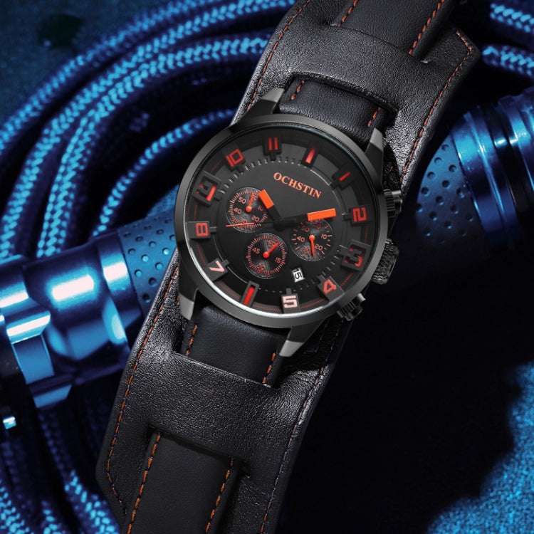 Ochstin 7236 Multifunctional Business Leather Wrist Wrist Waterproof Quartz Watch