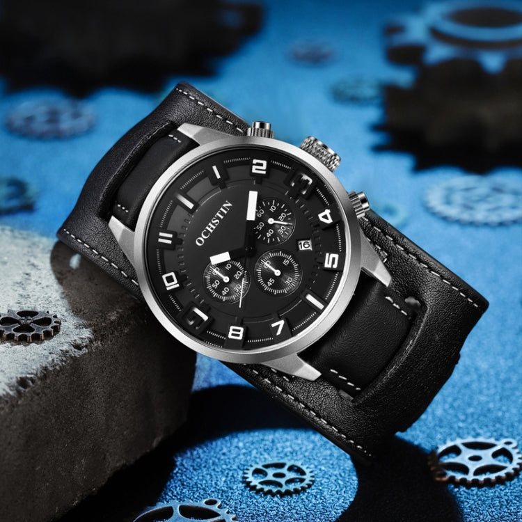 Ochstin 7236 Multifunctional Business Leather Wrist Wrist Waterproof Quartz Watch