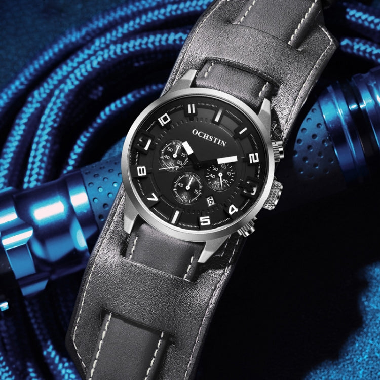 Ochstin 7236 Multifunctional Business Leather Wrist Wrist Waterproof Quartz Watch