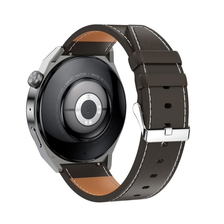 Ochstin 5HK46P 1.36 inch Round Screen Leather Strap Smart Watch with Bluetooth Call Function