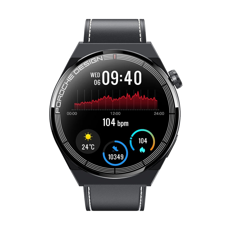 Ochstin 5HK46P 1.36 inch Round Screen Leather Strap Smart Watch with Bluetooth Call Function