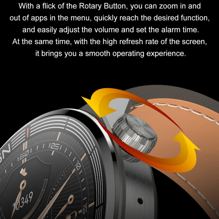 Ochstin 5HK46P 1.36 inch Round Screen Leather Strap Smart Watch with Bluetooth Call Function