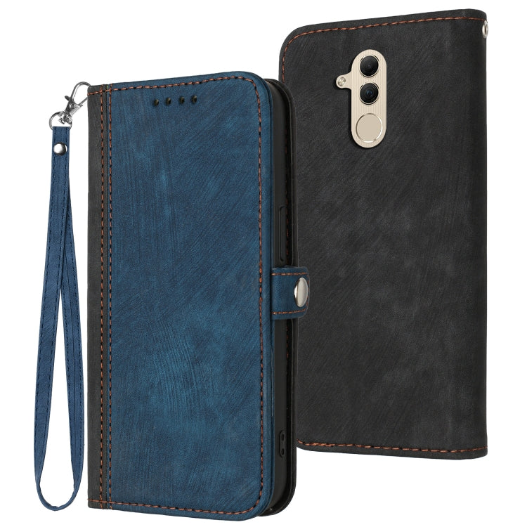 For Huawei Mate 20 Lite Side Buckle Double Fold Hand Strap Leather Phone Case