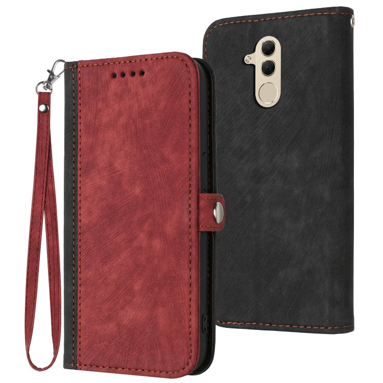 For Huawei Mate 20 Lite Side Buckle Double Fold Hand Strap Leather Phone Case