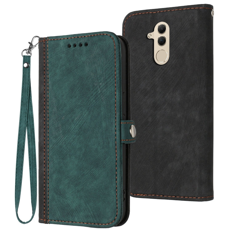 For Huawei Mate 20 Lite Side Buckle Double Fold Hand Strap Leather Phone Case