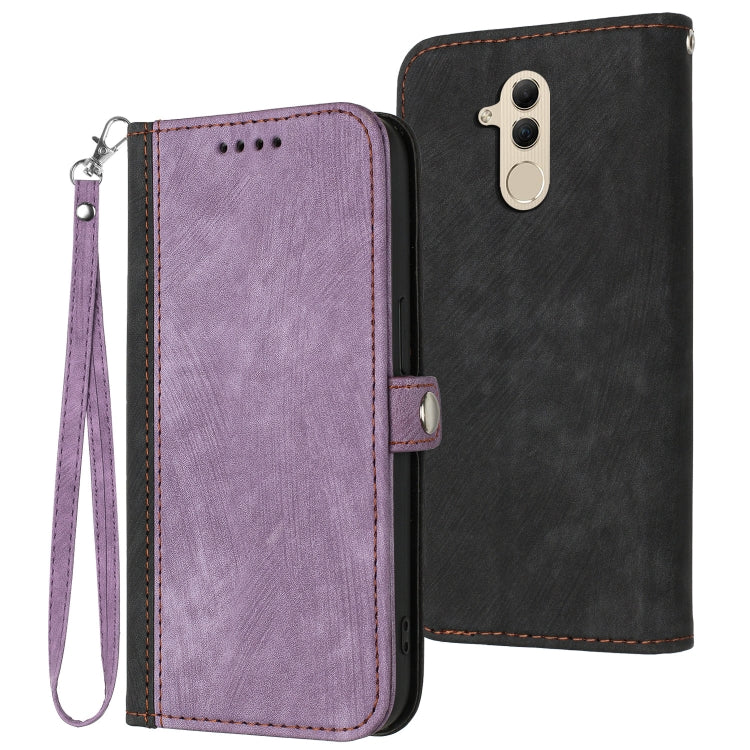 For Huawei Mate 20 Lite Side Buckle Double Fold Hand Strap Leather Phone Case