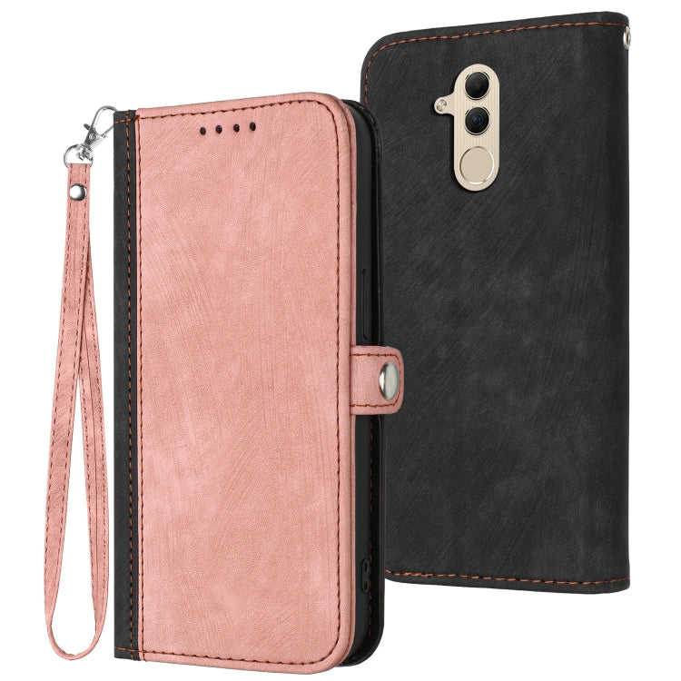 For Huawei Mate 20 Lite Side Buckle Double Fold Hand Strap Leather Phone Case