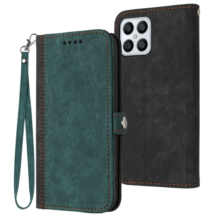 For Honor X30i Side Buckle Double Fold Hand Strap Leather Phone Case