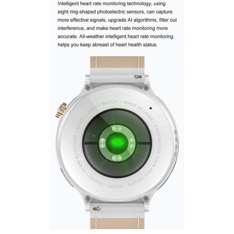 Ochstin 5HK43 1.32 inch Round Screen Smart Watch Supports Bluetooth Call Function/Blood Oxygen Monitoring, Strap:Silicone