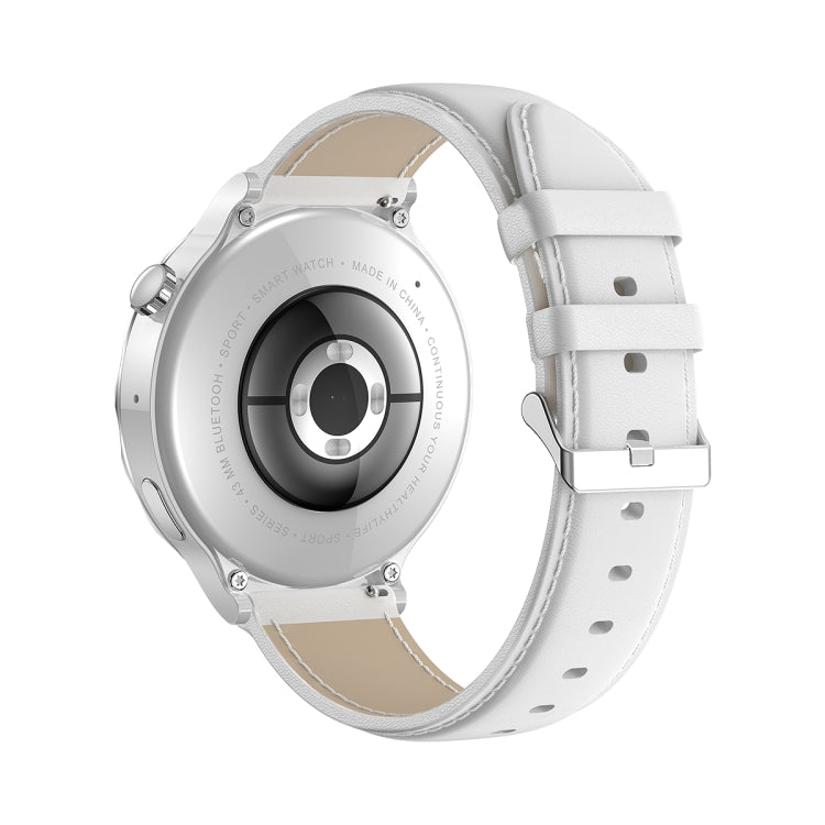 Ochstin 5HK43 1.32 inch Round Screen Smart Watch Supports Bluetooth Call Function/Blood Oxygen Monitoring, Strap:Leather